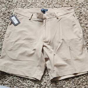 Peter Millar Beige Flat Front Shorts